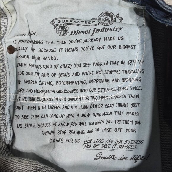 Diesel Industry Buster jeans men's sz W28/L30 ink blue regular slim-tapered NWT - Picture 11 of 15